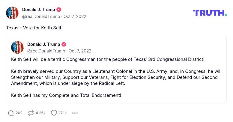 Post image from Donald Trump