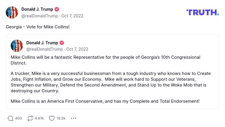 Post image from Donald Trump