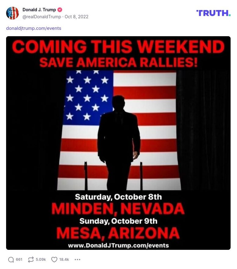 Post image from Donald Trump