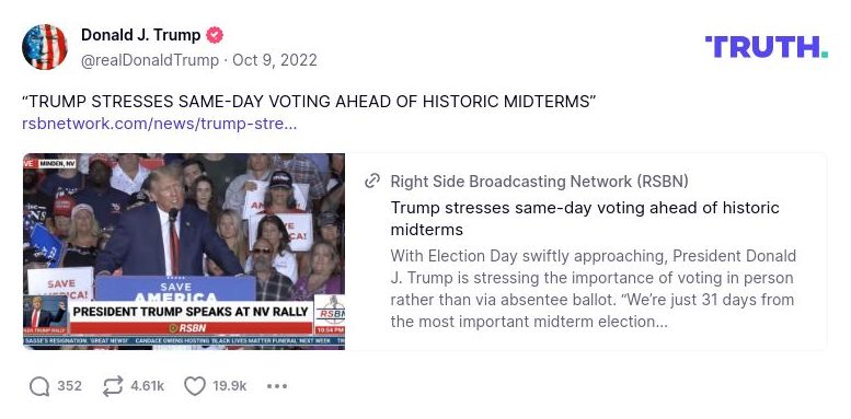 Post image from Donald Trump