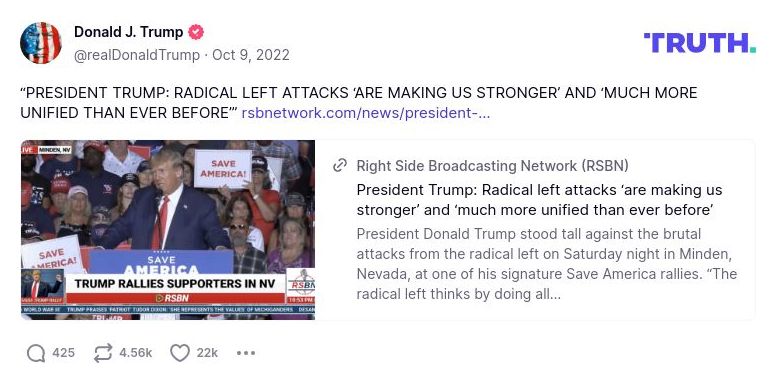 Post image from Donald Trump