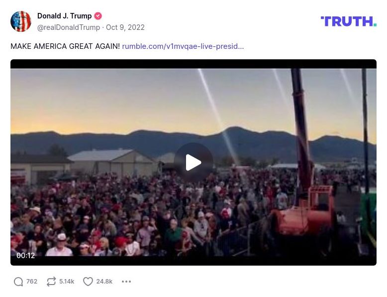 Post image from Donald Trump