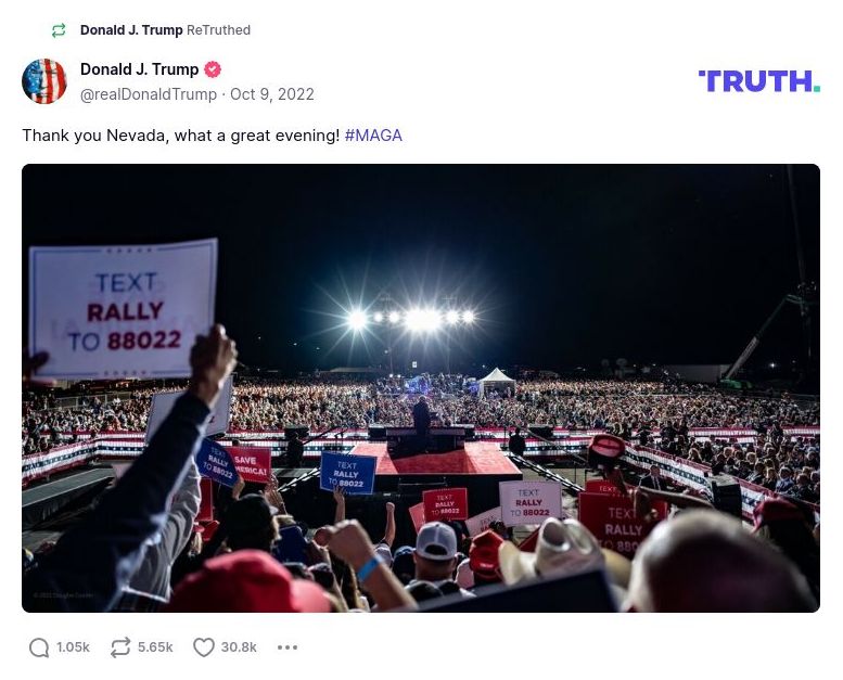 Post image from Donald Trump