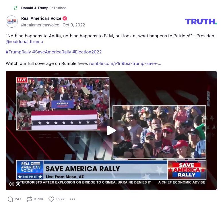 Post image from Donald Trump