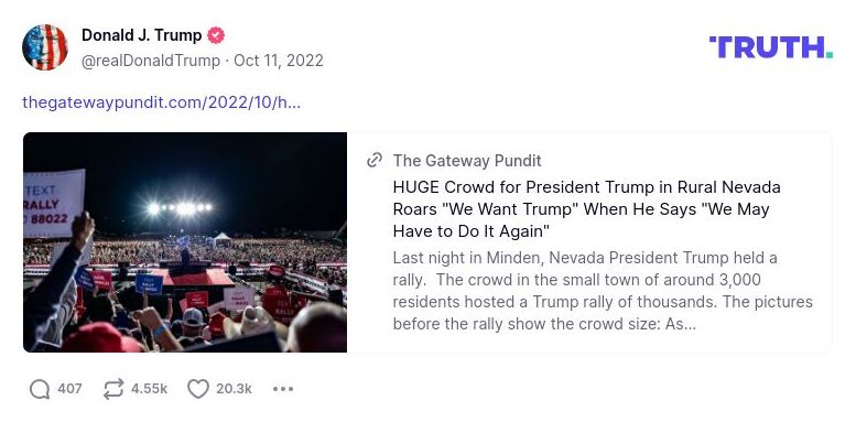 Post image from Donald Trump