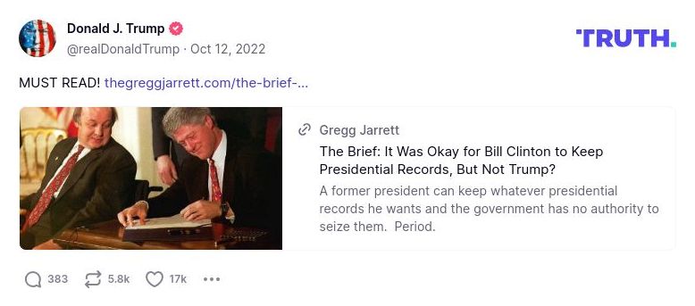 Post image from Donald Trump