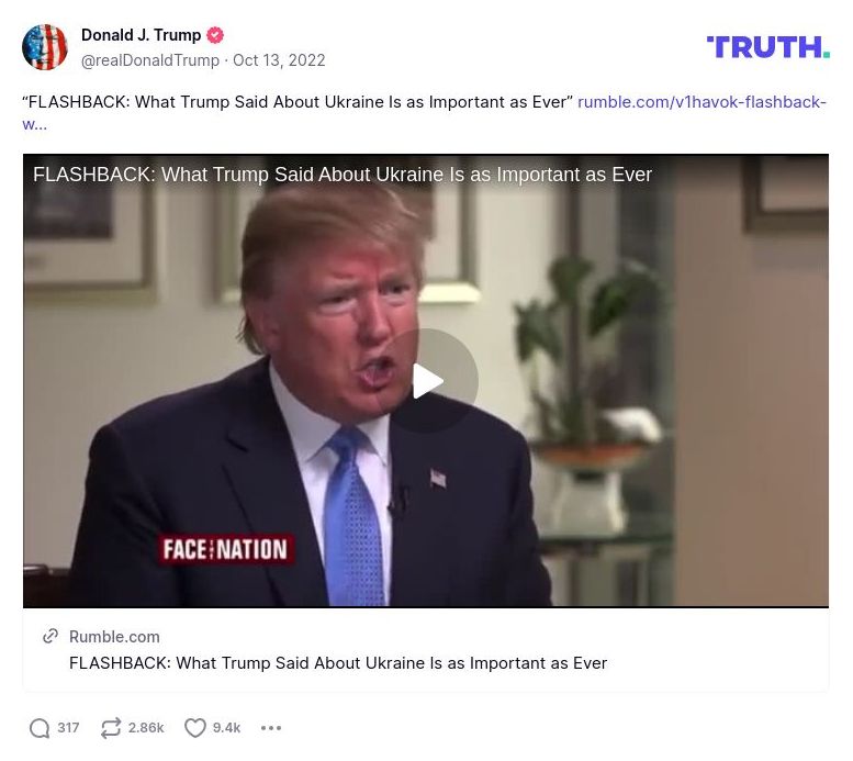 Post preview from Donald Trump