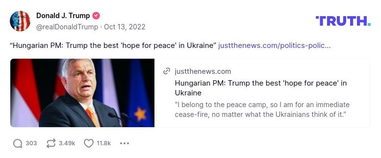 Post preview from Donald Trump