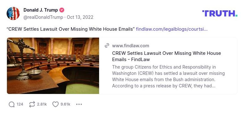 Post image from Donald Trump