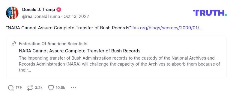 Post image from Donald Trump