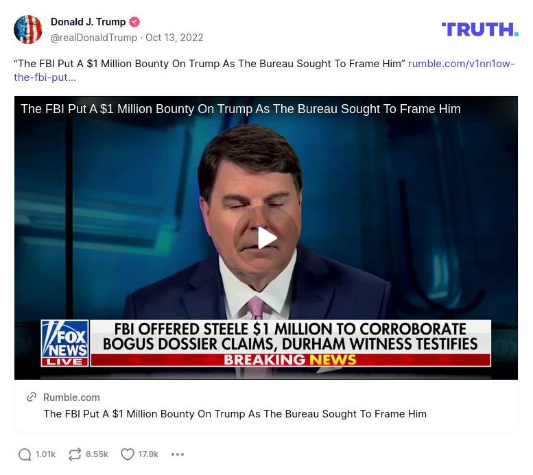 Post image from Donald Trump