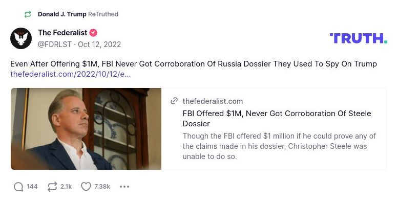 Post image from Donald Trump