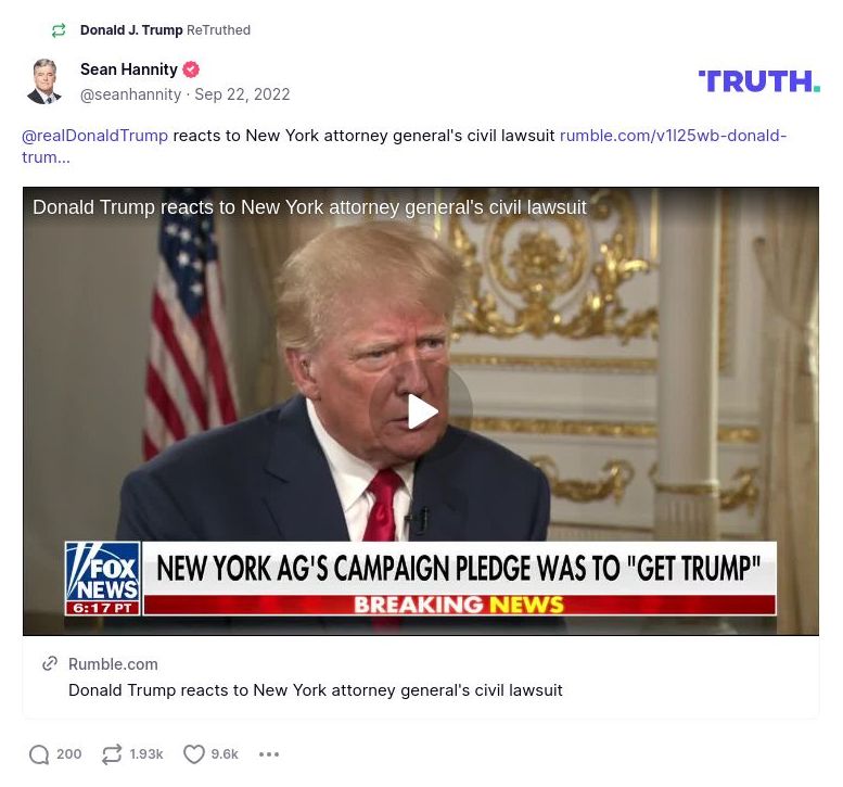 Post image from Donald Trump