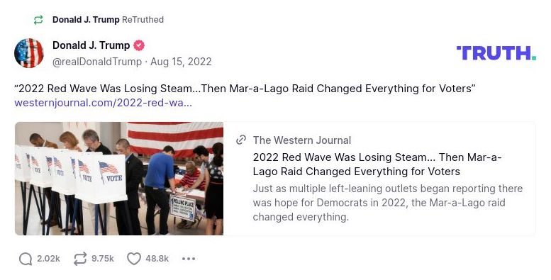 Post image from Donald Trump