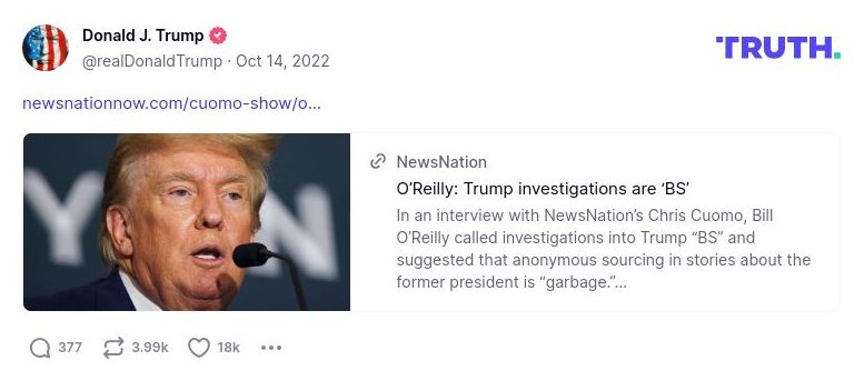 Post image from Donald Trump