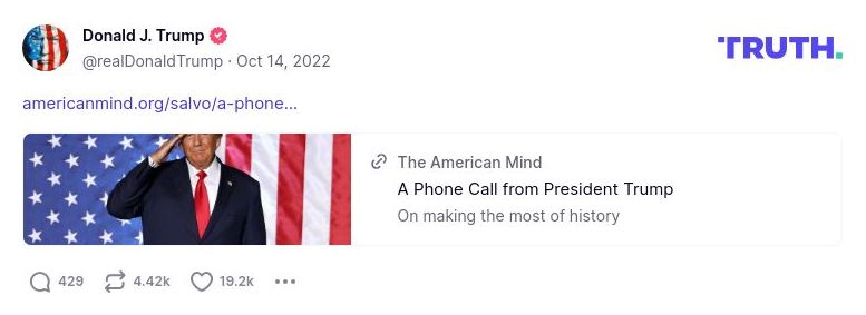 Post image from Donald Trump