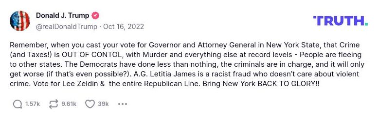 Post image from Donald Trump