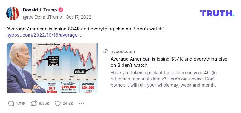 Post image from Donald Trump