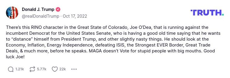 Post preview from Donald Trump