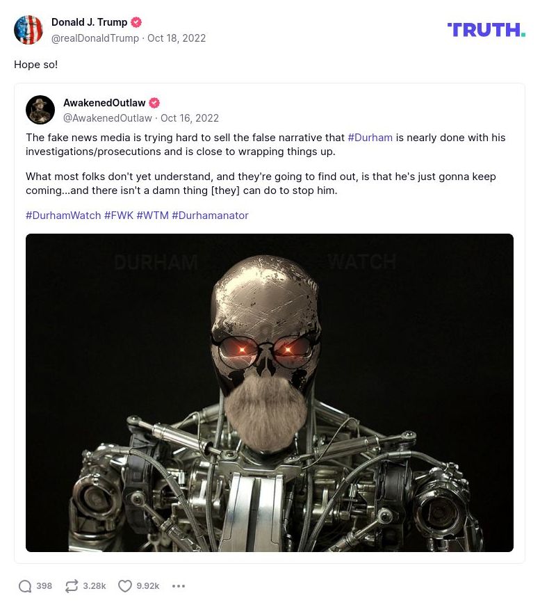 Post image from Donald Trump