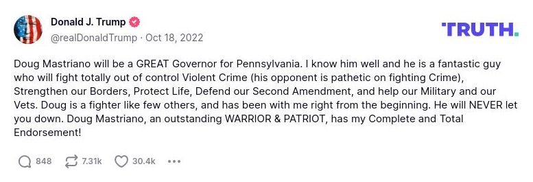 Post image from Donald Trump