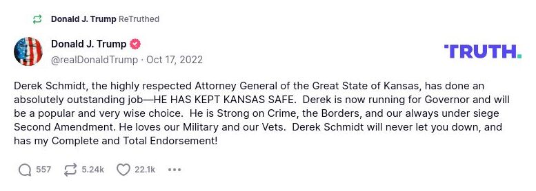 Post image from Donald Trump