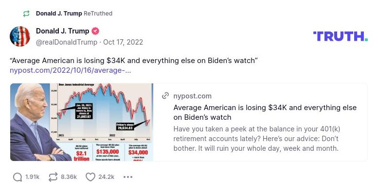 Post image from Donald Trump