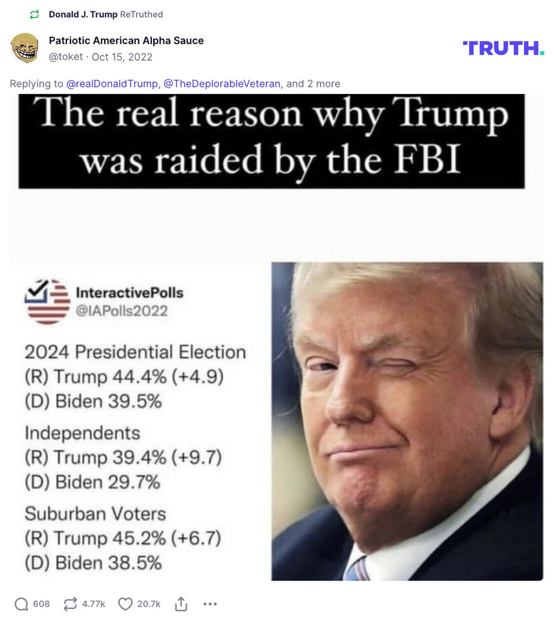 Post image from Donald Trump