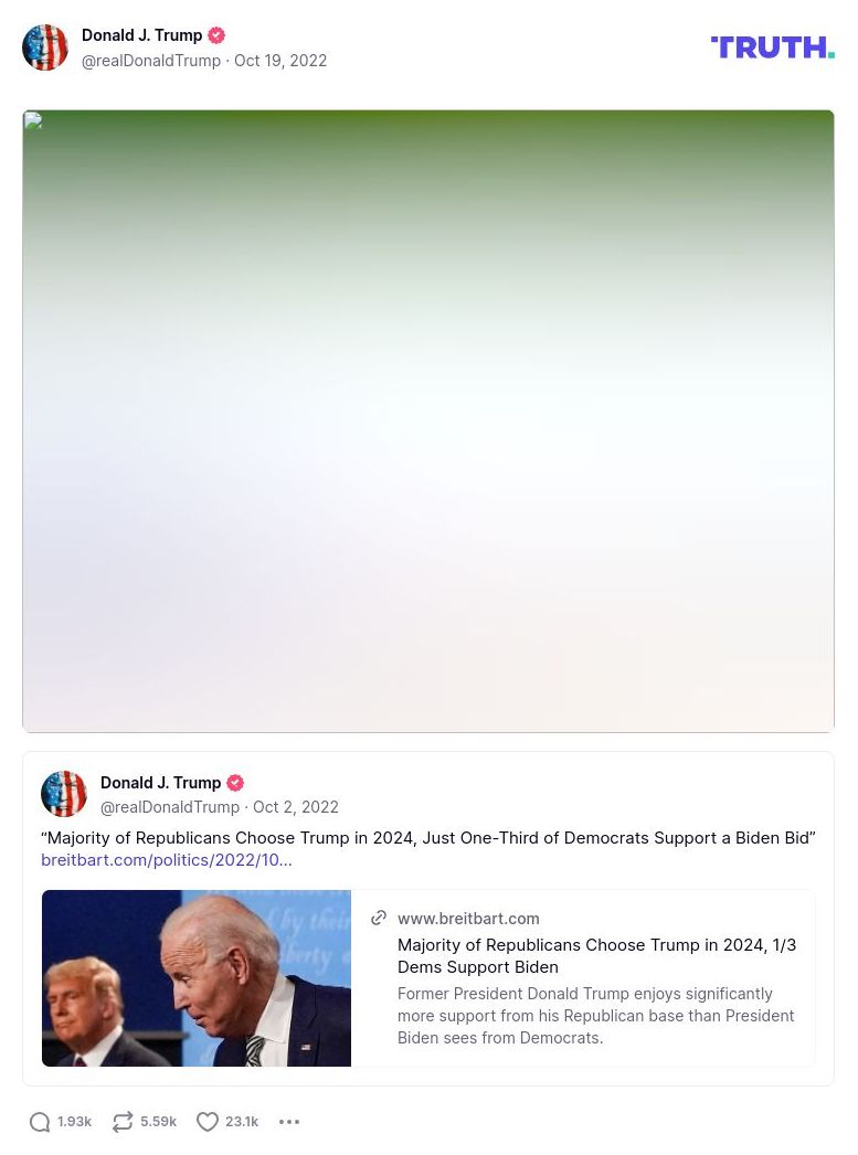 Post image from Donald Trump