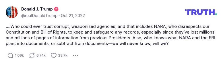 Post image from Donald Trump