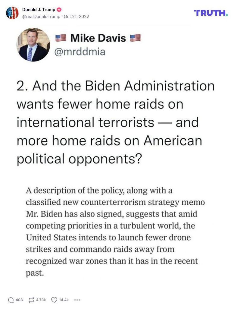 Post image from Donald Trump