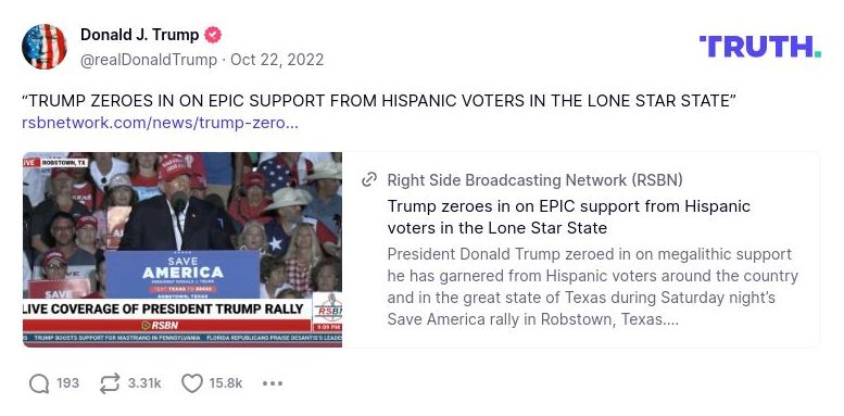 Post image from Donald Trump