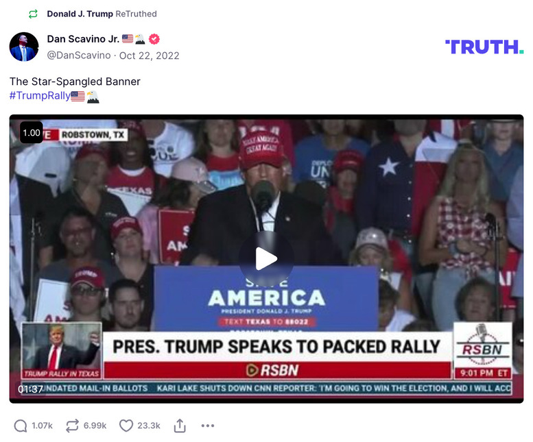 Post image from Donald Trump