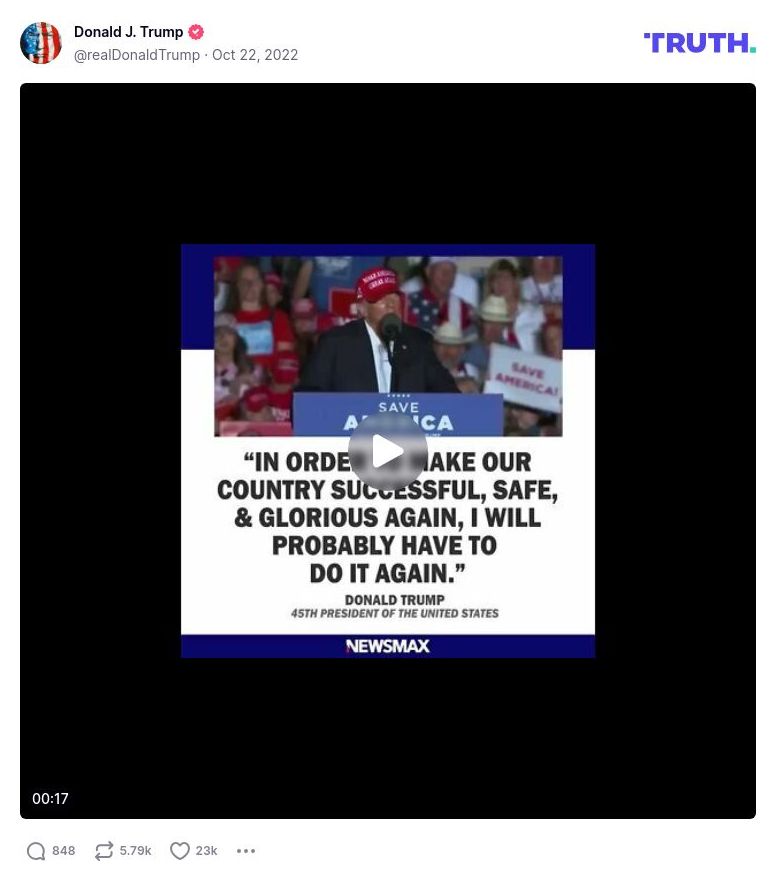 Post image from Donald Trump