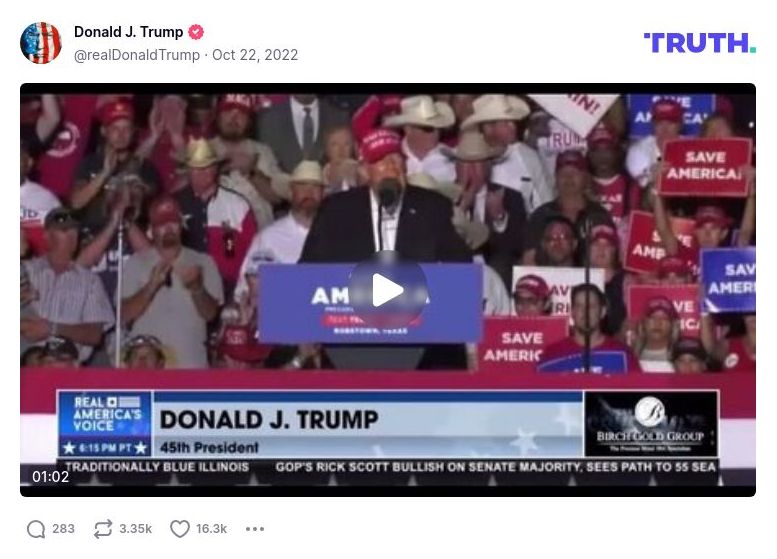 Post image from Donald Trump