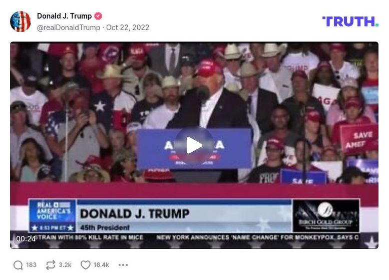 Post image from Donald Trump