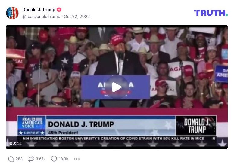 Post image from Donald Trump