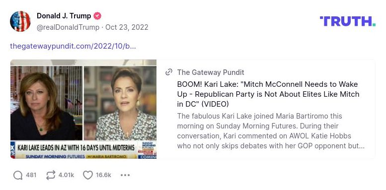 Post image from Donald Trump