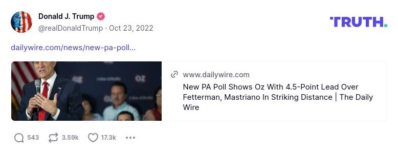 Post image from Donald Trump