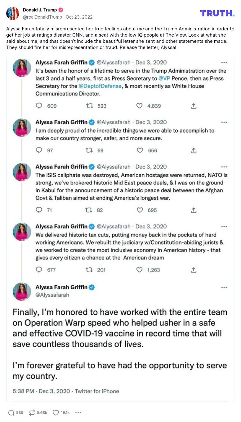 Post preview from Donald Trump