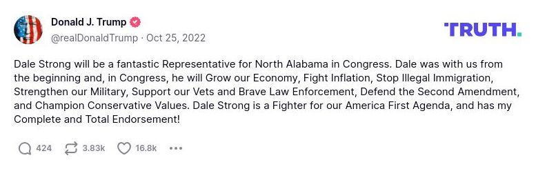 Post preview from Donald Trump