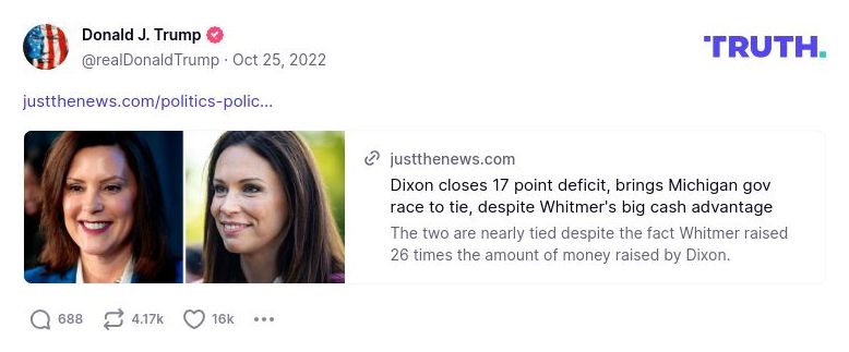 Post image from Donald Trump