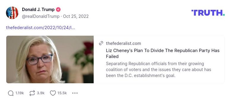 Post image from Donald Trump