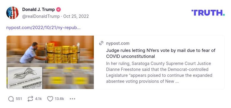 Post image from Donald Trump