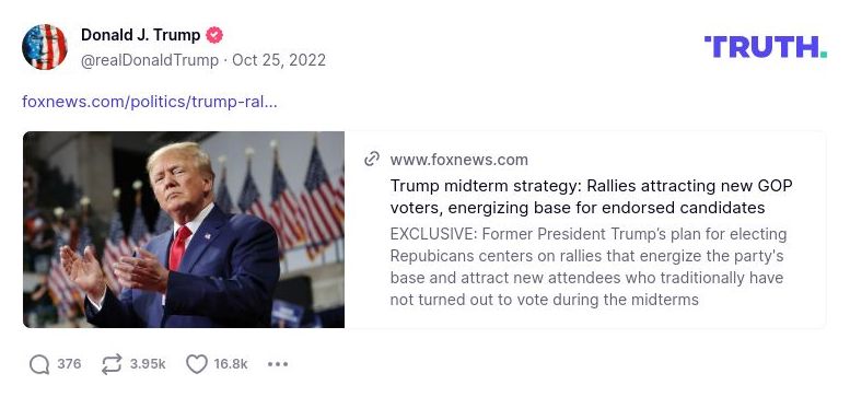 Post image from Donald Trump