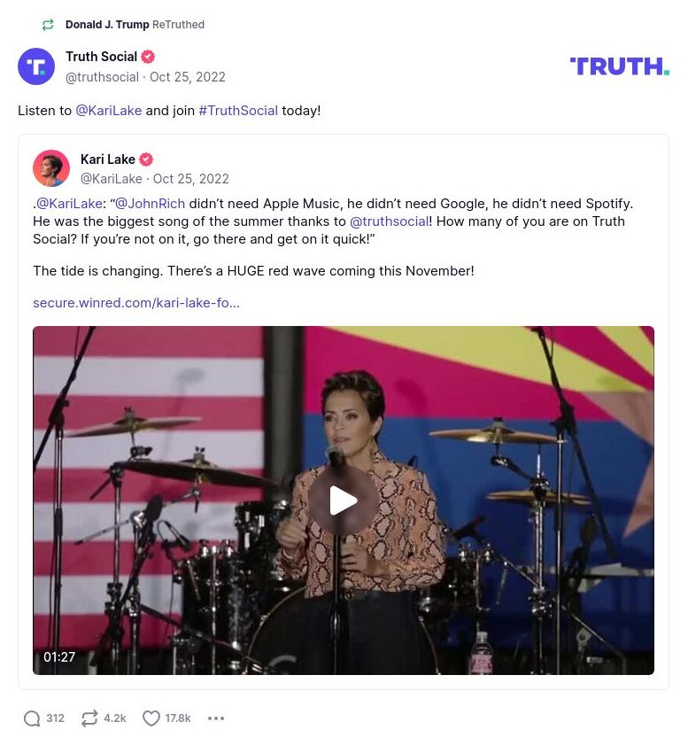 Post image from Donald Trump