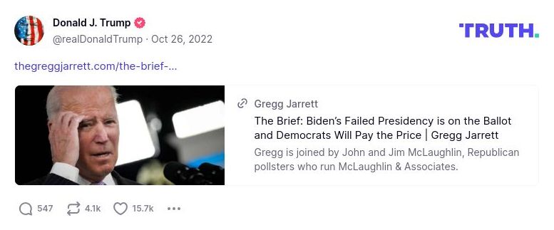 Post image from Donald Trump