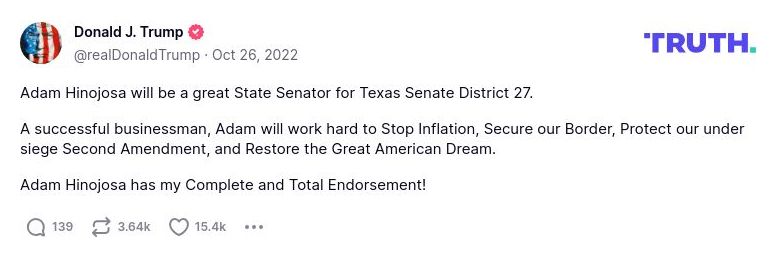 Post preview from Donald Trump