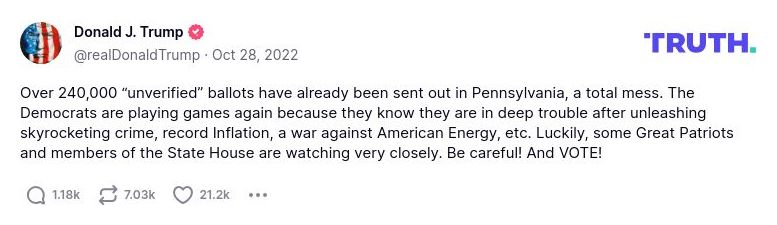 Post preview from Donald Trump