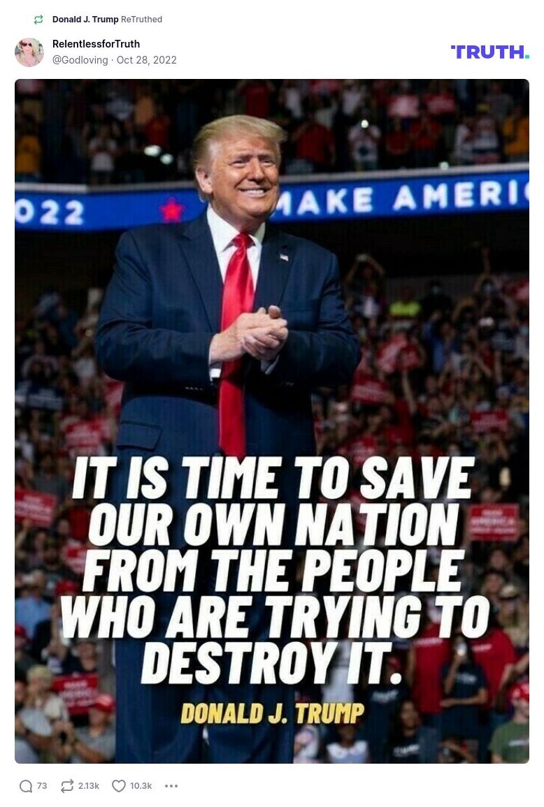 Post image from Donald Trump